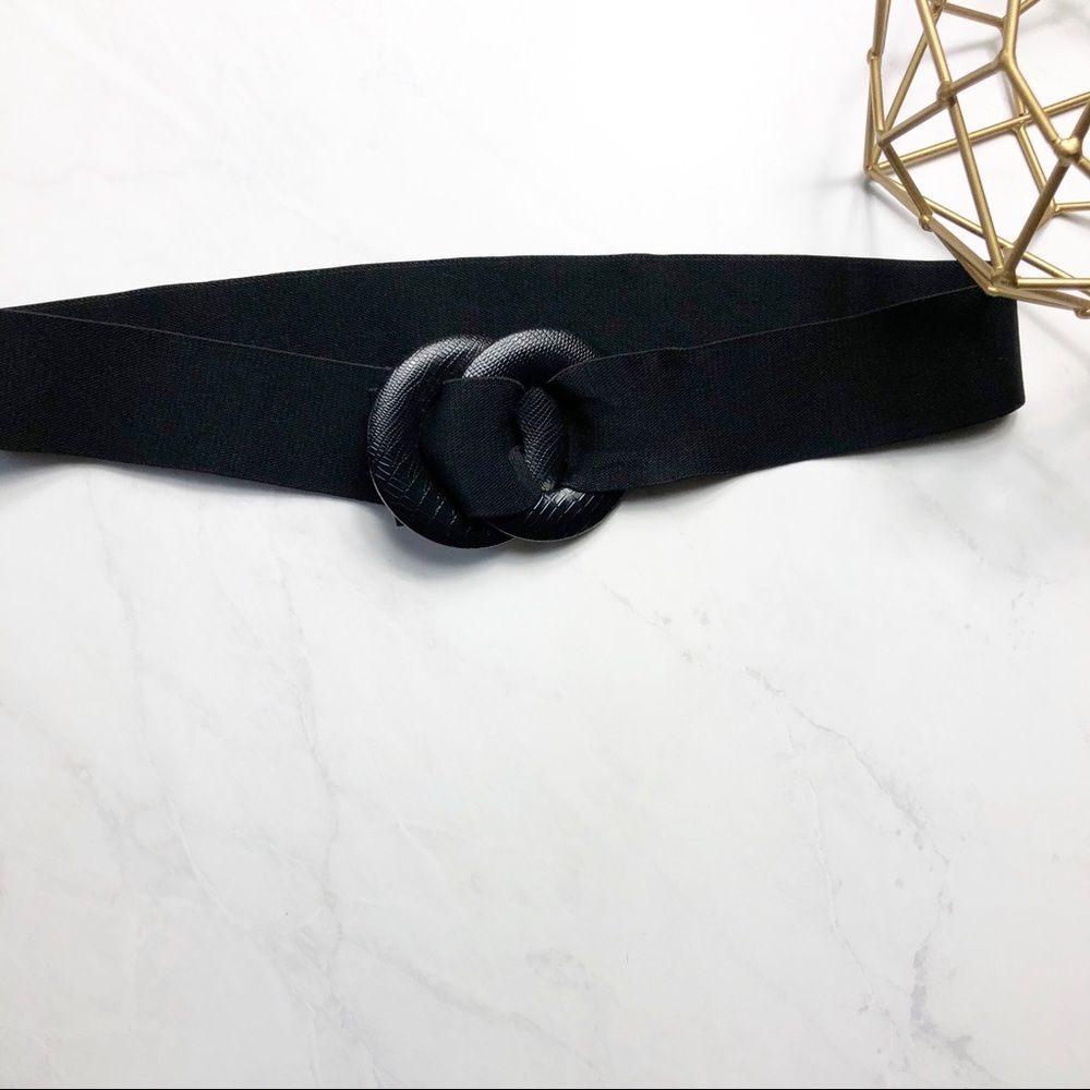 Vintage 80’s Elastic Belt Black